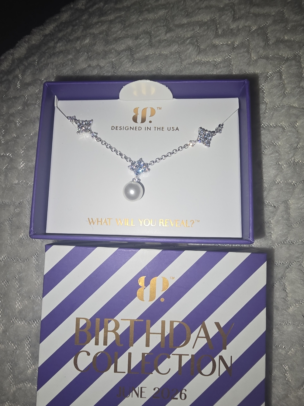 Bomb Party June Birthday Collection Silver Pearl Pendant Necklace